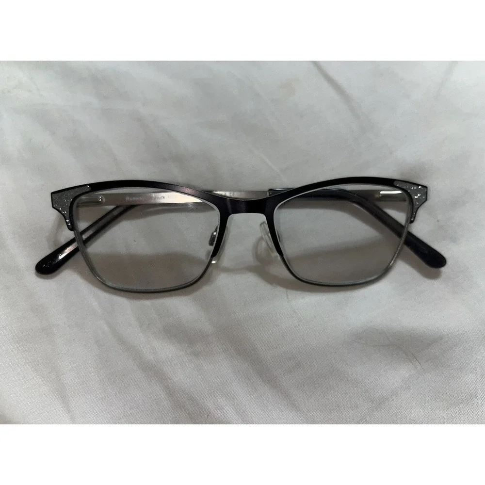 Runway Couture RCE-293 Charcoal Eyeglasses with Glittered Temples 49/16/140